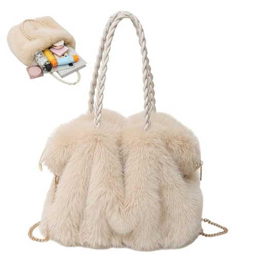 Sac en fausse fourrure beige grand format pour ne plus manquer d'espace