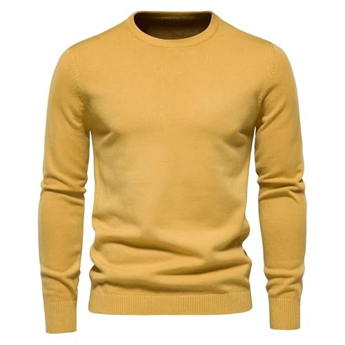 Men'S Winter Thickened Pullover O-Neck Solid Color Long-Sleeved Warm Slim Sweater2