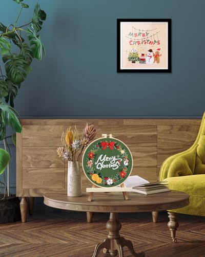 Image of TINDTOP Christmas Embroidery Kit for Adult, Embroidery Kit for Beginners | Include Embroidery Cloth Hoops Threads for Craft Lover Hand Stitch with Embroidery Skill Techniques