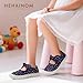 Hehainom Girls Toddler Canvas Sneakers Kids Bow Wedding Party School Uniform Sneaker Shoes (Navy, 9 M US Toddler)