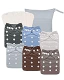 Babygoal Baby Adjustable Reuseable Pocket Cloth Diapers, Boy color, 6pcs + 6 Inserts 6FB13