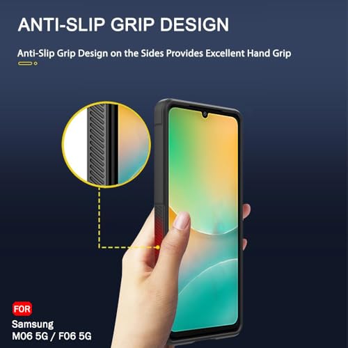 Image of TheGiftKart Liquid Silicon Back Cover Case for Samsung Galaxy M06 5G / F06 5G | Shockproof Military Grade Protection | Micro-Fibre Cloth On Inner Side | Anti-Slip Grip Back Cover Case (TPU, Black)