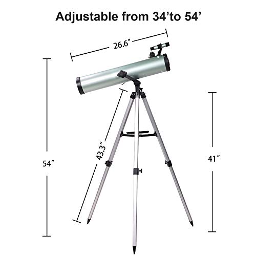 ToyerBee Telescope 76mm Aperture 700MM, with 3 Eyepieces H20mm H12.5mm H4mm&Tripod&Finder Scope&Moon Mirror, 70X-350X Magnification- Reflector Telescope for Kids& Students&Adults&Astronomy Beginners - Thumbnail 4