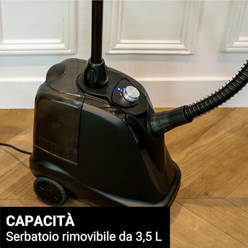 SteamOne T2000B - Steamer Professionale 2000W - Stiratrice Verticale con piastra Acciaio Inox, Ferro da Stiro Vapore continuo, Asta telescopica, Serbatoio 3,5L, Accessori inclusi - Alta Qualità - 7
