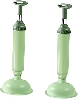 FONDOTIN 2 Piezas Succión del Inodoro Al Vacío Desatascador De Baño Drenar Desatascador Pequeño para Inodoro Émbolo De Aire Desatascador del Inodoro Limpiador Green Acero Inoxidable