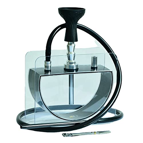 JYZT Shisha Set mit allem Upgrade Moderne Acryl Shisha mit Shisha Schlauch Schwarze Silikonschale Aluminium Stiel…