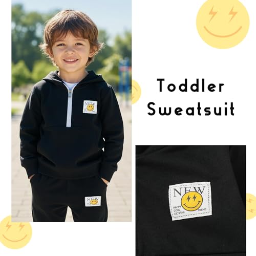 Image of YOUNGER STAR Toddler Baby Boy Girl Clothes Fall Winter Outfits Long Sleeve Hoodie Sweatshirt Sweat Pants Cotton Sweatsuits