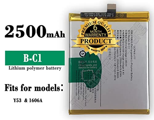 Image of THE BATTERY STORE Original B-C1 Battery for Compatible Vivo Y53 /Vivo 53i / Vivo 1606 Battery with 6 month warranty and high capacity battery backup. Carefully check your phone model and purchase. (FOR B-C1)