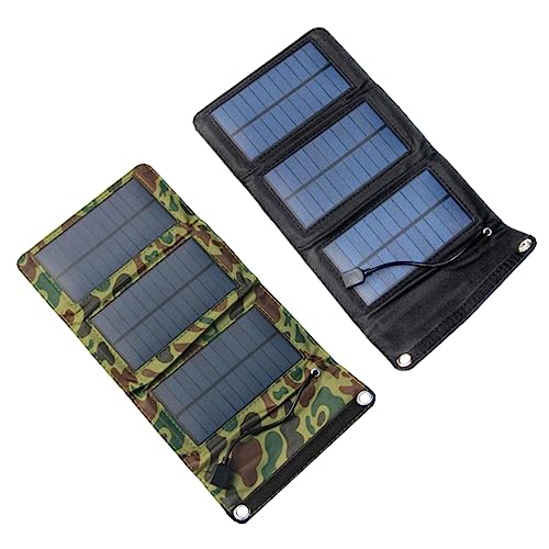 Homoyoyo Solar Panel USB Charger 5w Portable Foldable Solar Power Bank for Phone Tablet GPS Mp3 Camping