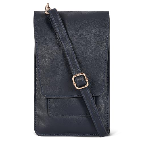 Image of Oak Leathers Small Crossbody Bag For Women - Mini Cell Phone Purse - Crossover Wallet Bag With Adjustable Shoulder Strap