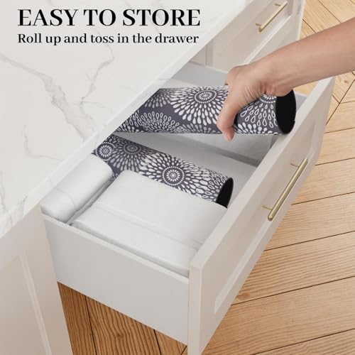 LuxStep Dish Drying Mat Super Absorbent Kitchen Counter Mat Rubber Backing Draining Mat Easy to Clean Kitchen Accessories Dish Rack Pad for Dishes, Utensils, Countertops, Sinks 15" x 18" Grey