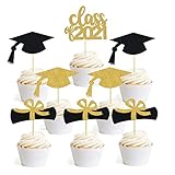 DIY Graduation Cupcake Toppers For Graduation Party Mini Cake Decorations Diploma class of 2021 Grad Cap Set 49 Pieces