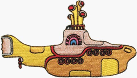 Sous-marin jaune sous-marin des Beatles Fer sur brodé Accessoire Souvenir Applique - Les Beatles, Paul McCartney, John Lennon, RIngo Starr, George Harrison Sous-marin jaune sous-marin des Beatles Fer sur brodé Accessoire Souvenir Applique