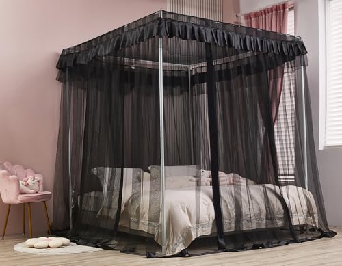 Ciel de lit princesse noir pour créer un coin lecture cosy dans une chambre de fille