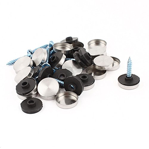 Aexit 20 Pcs Quality Parts Fitting Parts Stainless Steel 16mm Diameter Screw Cap Mirror Nails Model:10as24qo137