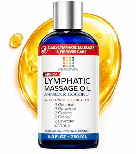Lymphatic Drainage Massage Oil for Massage Therapy Arnica & Coconut 8.5 Oz