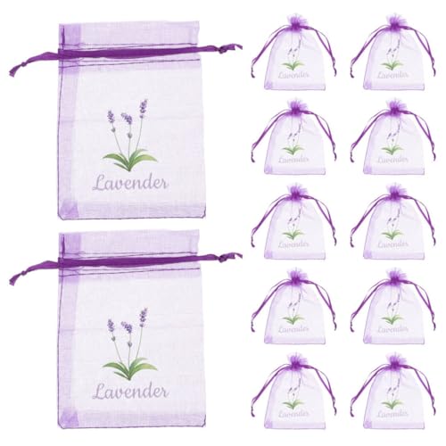 HOLIDYOYO Lavender Scented Sachet Bags 20 Pcs Mesh Drawstring Pouches Gauze Bags for Perfume Sachets Home Decor