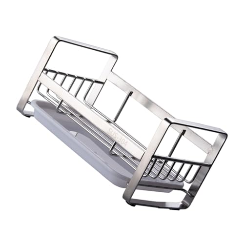 NOLITOY ステンレス製キッチン流し台収納ラック 防錆耐久 水切りトレー付き キッチン小物整理用 家用収納サポート ランダム ランダムカラー