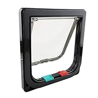 Gattaiola Per Gatti Grandi CEESC - Porta Basculante Con 4 Modalità, Facile Installazione (Bianco, L)