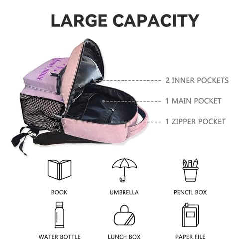 Personalized Gymnastics School Backpack for Girls - 17 Inch Light Colorful Backpacks for Kids 8-10 Years - Lightweight Cute Bookbag for Elementary4