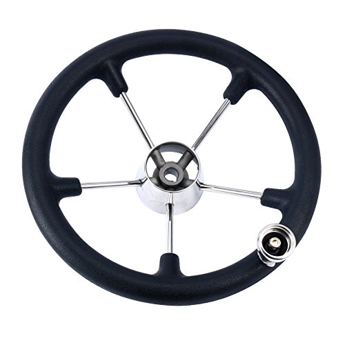 image for Amarine Made 5 Spoke Boat Marine Destroyer Steering Wheel 13-1/2 Inch 