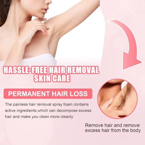 2 Unidades Spray Depilatorio con Mousse de Cera de Abeja, Body Hair Removal Cream, Calmante, Depilación Suave para Axilas, Brazos, Piernas, Hidratación Suave y Nutritiva, piel Suave, Todo Tipo de piel - imagen 2