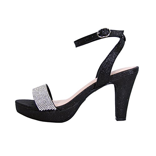 Floral Maria Women's Wide Width Rhinestone Strap Dress Heeled Sandals3