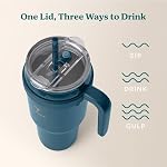 REDUCE 40 oz Stainless Steel Tumbler with Handle - Dual-Wall Vacuum Insulated Travel Mug, Sweat-Proof Lid & Reusable Straw - Keeps Drinks Cold for 24 Hrs, Fits Cupholders, Dishwasher Safe - Dark Web - Image 6