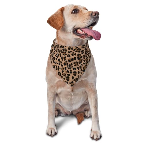 Sipeigyd Bandanas de leopardo marrón para perro, bandanas ajustables para perros y niñas, pañuelos de Navidad para perros, bandanas triangulares, baberos, pañuelo para mascotas, disfraz de perro,