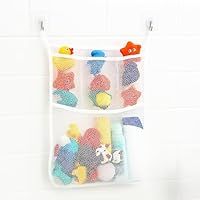 Organizer Per Giocattoli Da Bagno 3 Scomparti – Rete A Drenaggio Rapido, Ganci Adesivi, Capacità 10kg – Per Vasca E Doccia, Per Bambini