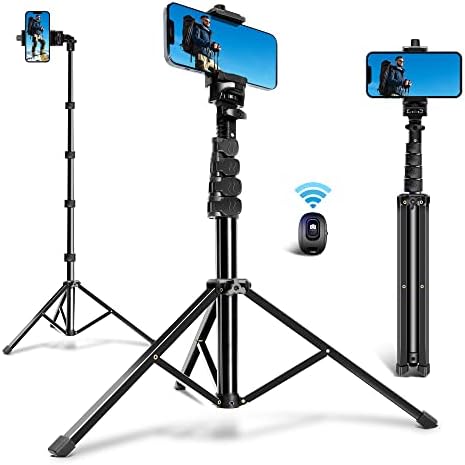 64 Inch Selfie Stick Tripod with Wireless Remote, Phone Tripod Stand Group Selfies/Live Streaming/Video Recording Compatible with All Cellphones…