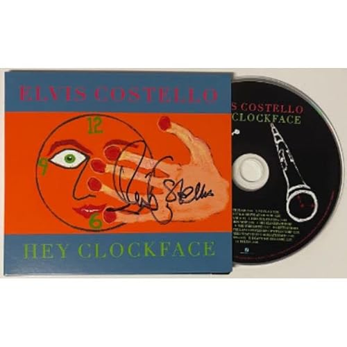 Athlon Sports CTBL-032237 Elvis Costello Signed 2020 Hey Clockface Album Hard Cover Booklet with CD British - English Singer - Songwriter
