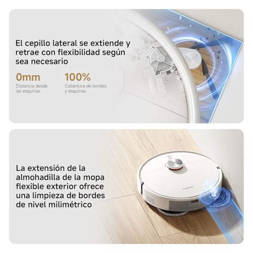 Miniatura 4 de XIAOMI S40 Pro Robot Aspirador con Fregado, 15000Pa, Brazos Ext. | Sistema Anti-Tangle Dual, Evitación Obstáculos Gran Angular, Recon. Alfombras, Control App