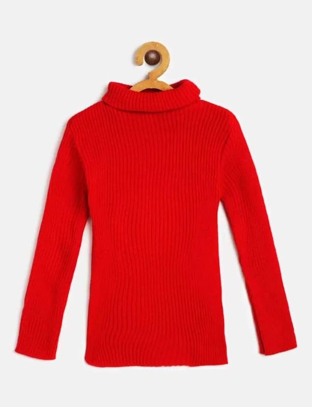 AMACART Baby Casual Winter Full Sleeve High Neck for Boys and Girls Sweater (Combo Pack of 2) (6-12 Months, White & Red)