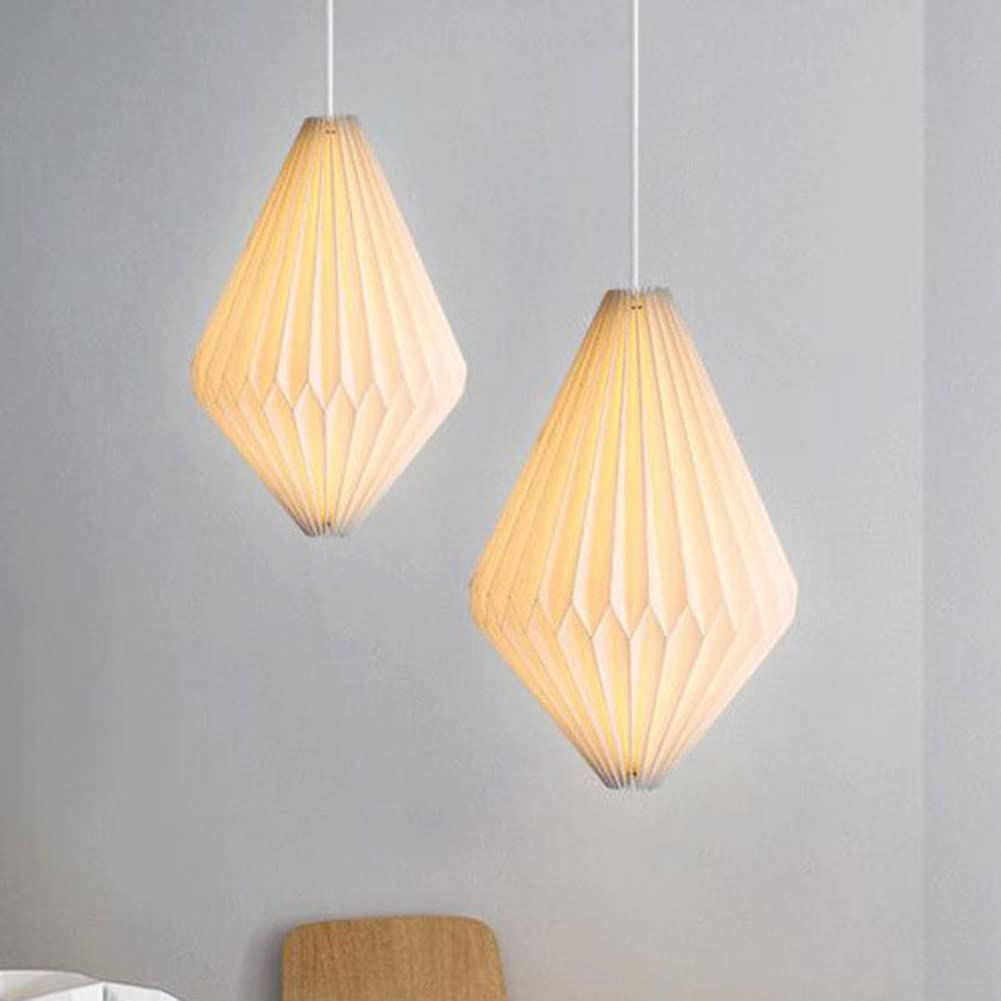 Pendant Lamp Shade Origami Ceiling Lampshade Nordic Creative Paper Origami Lantern Shade Foldable Pendant Light Art Decor Ceiling Lights Cover Lamp Guard for Home Office Decor