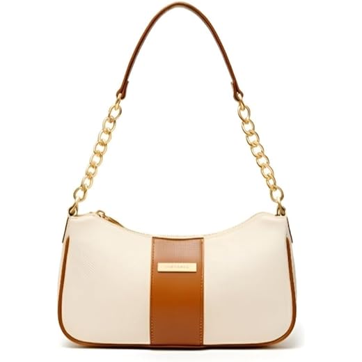 Colorblock Shoulder Bag with Chain Strap