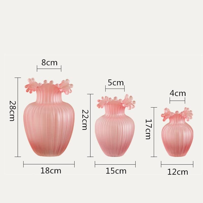 Vase en verre vague mate abstrait pour arrangement de fleurs hydroponique taille moyenne - 3