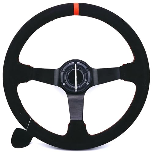 Steering Wheel 14inch/350mm Suede Leather Deep Dish Sports Steering Wheel For Racing