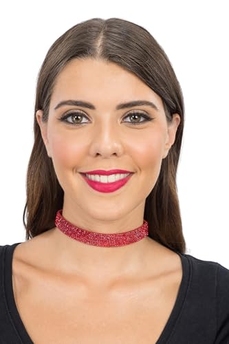 Chaks - Strass Choker Damen, verstellbares Glitzer Halsband, breite Halskette als Party Accessoire für Festival & Karneval