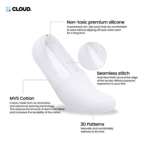 Image of Cloud No Show Socks Non Slip Loafer Sneaker Flats Boat Shoe Invisible Low Cut Liner Cotton Socks For Mens and Womens