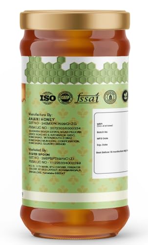 Image of Indu Foods Tulshi Honey, 100% Virgin Raw and Natural, Pure Herbal Sweetener, Rich in Antioxidants, Glass Jar