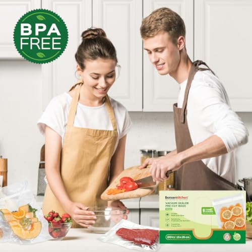 Bonsenkitchen Vakuumierbeutel 15x25cm, 100 Beutel Profi-Folienbeutel – Ansicht 7