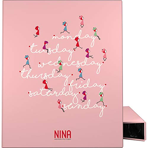 Grafoplás 88142615 Kollektion Nina and Other Little Things Ringbuch mit 4 Ringen, 25 mm, Modell Week A4