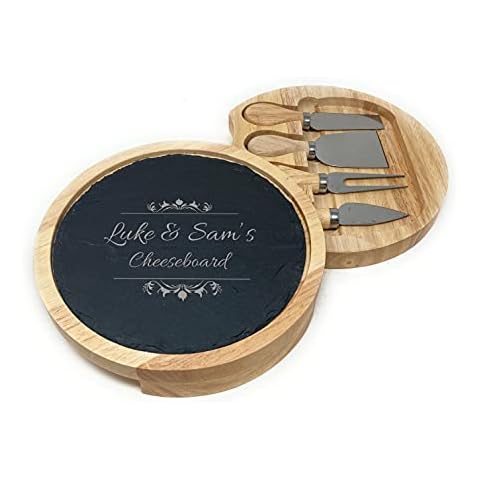 Personalised Wood and Slate Cheese Board Gift Cover