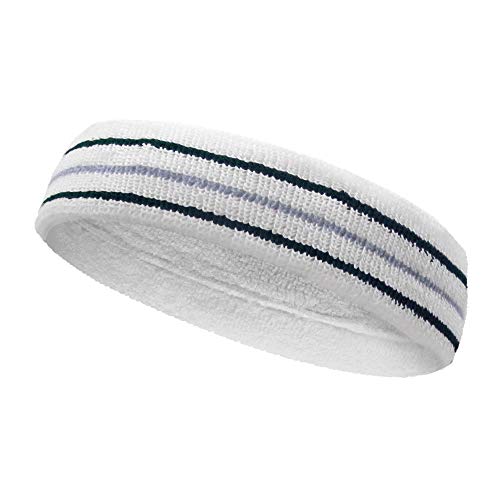 Image of COUVER Tennis Headband - Cotton Terry Cloth Sweatband for Men & Women - High Absorbency Athletic Hairband for Gym, Basketball & Running - 1 Piece