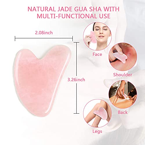Conjunto de rolo de jade e Gua Sha, ferramentas faciais Gua Sha, rolo de jade para rosto, ferramenta