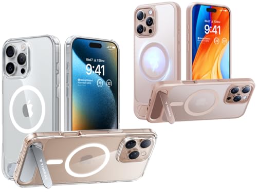 TORRAS Clear+Desert Titanium 16 Pro Stand Case