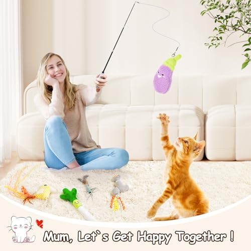 ORSDA-Cat-Toys-Cat-Wand-Toy-for-Indoor-Cats-Interative-Cat-Toy-to-Chase-Exercise-Teaser-Bird-Toy-for-Cats-with-5-Replacement-Kitten-Toys-for-All-Breeds