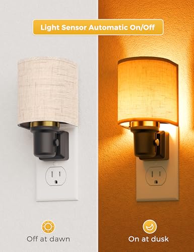 Image of L LOHAS LED Amber Night Lights Plug into Wall, Plug in Night Light Dimmable