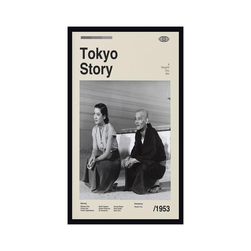 Image of BLINKART Tokyo Story Movie Poster Frame 8x12 Inch | Premium 300 GSM Paper Wall Print | Mid Century Vintage Film Artwork for Home, Bedroom, Living Room, Office | Framed Photo Decor